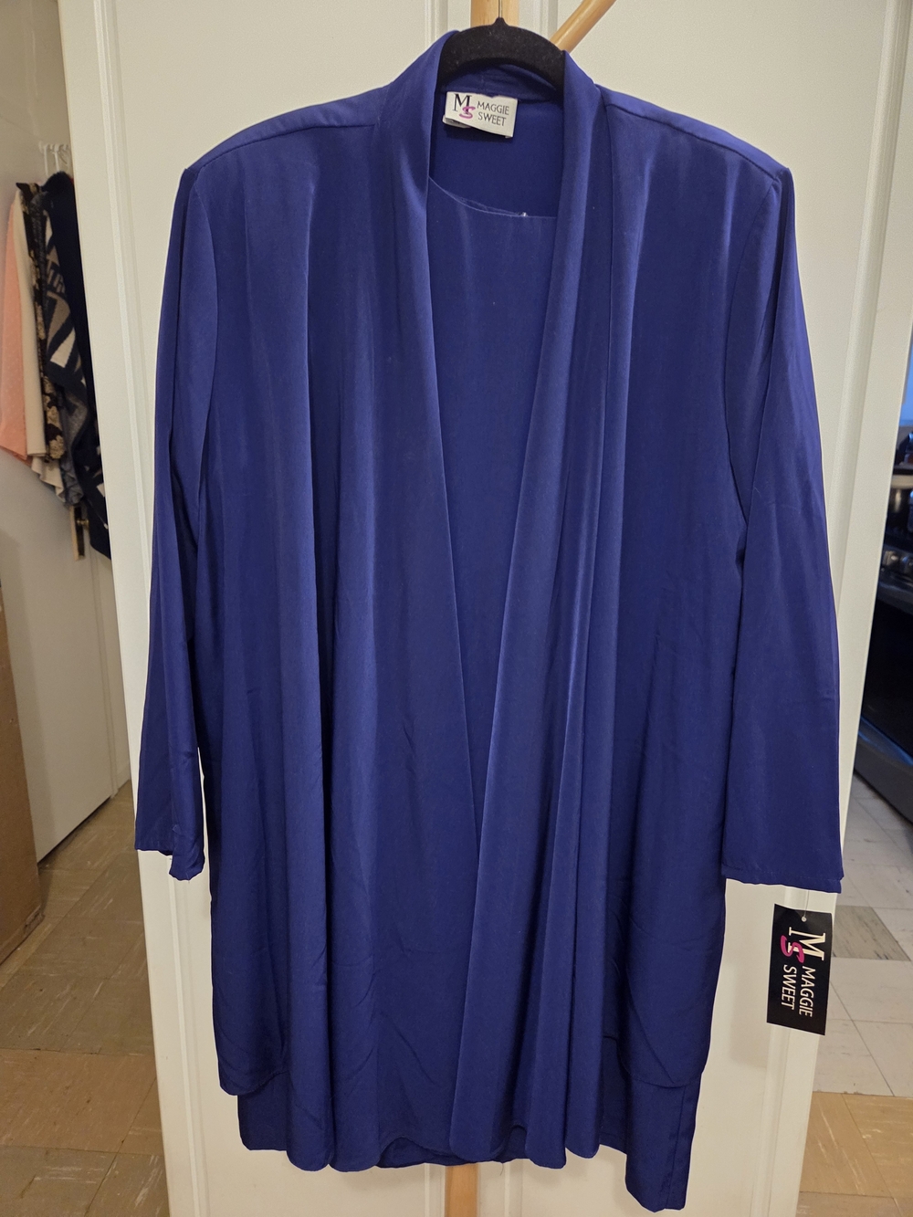 Maggie Sweet Women's Royal Blue Open-Front Robe and Dress
